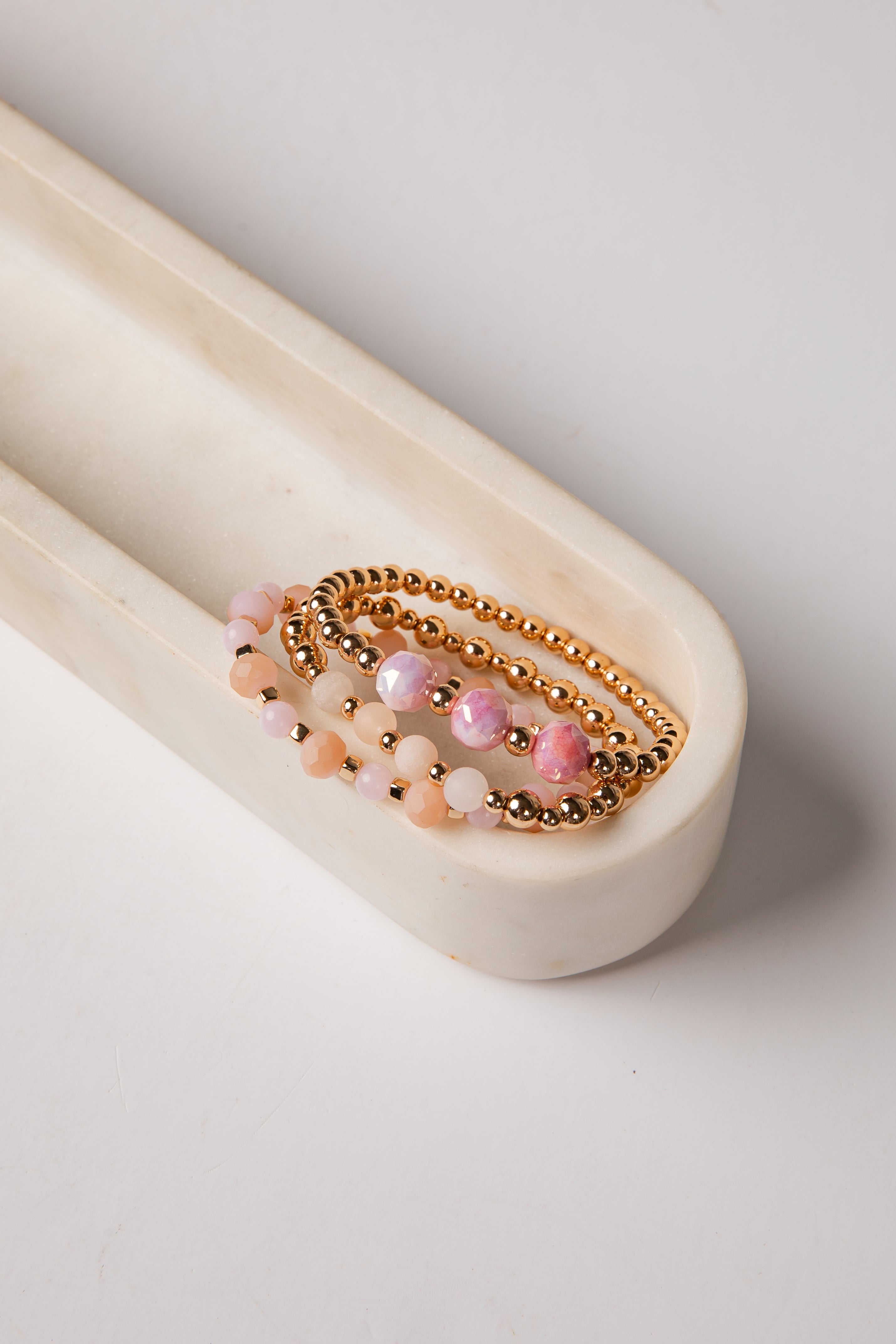 Delilah Gold Beaded Bracelet Set